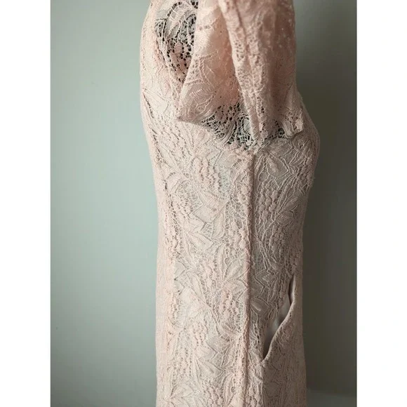 Maeve Anthropologie Lefkara blush pink lace dress - Picture 9 of 11